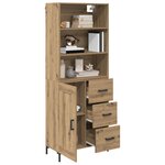 vidaXL Haut Armoire avec tiroir Chêne artisanal 69 5 x 34 x 180 cm
