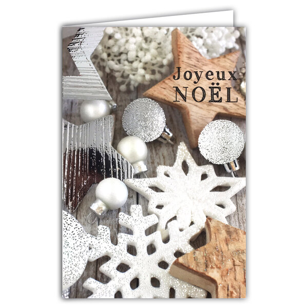 Carte Joyeux Noël avec Enveloppe Blanche 12x17cm