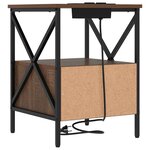 vidaXL Cabinet de chevet avec tiroir Chêne brun 41 5 x 40 5 x 55 cm