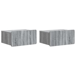 vidaXL Cabinet de chevet mural 2 Pièces Sonoma gris 49 x 34 5 x 24 cm