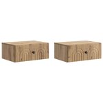 vidaXL Cabinet de chevet mural 2 pc Chêne artisanal 49 x 34 5 x 20 cm