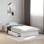 vidaXL Cadre de lit avec tiroirs sans matelas blanc 90x200 cm