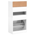 vidaXL Armoire à chaussures blanc 60x34x116 cm bois d'ingénierie
