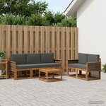 vidaXL Ensemble de canapés d'extérieur 6 Pièces Naturel et Anthracite
