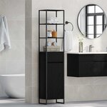 vidaXL Cabinet de salle de bain avec porte Chêne noir 40 x 30 x 180 cm