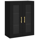 vidaXL Buffet haut Noir 69 5x34x180 cm Bois d'ingénierie