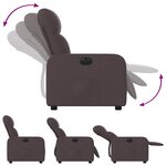 vidaXL Fauteuil inclinable électrique Marron foncé Tissu
