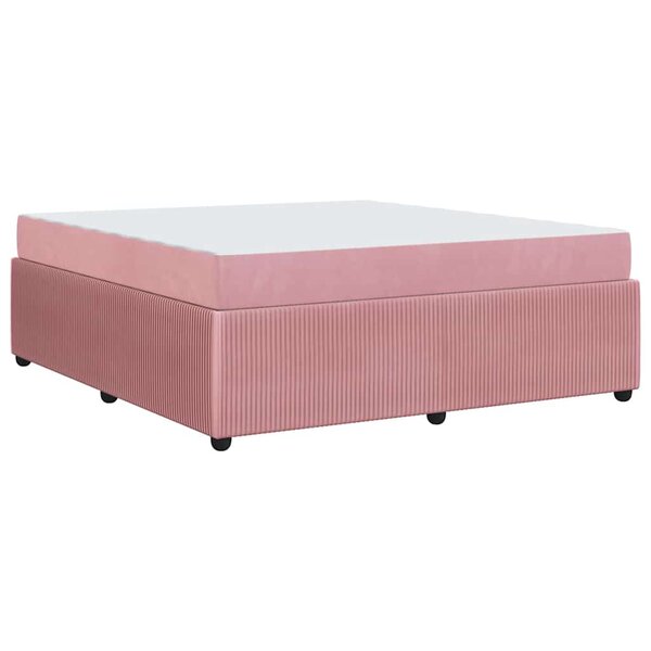 vidaXL Cadre de lit avec matelas Rose 180 x 200 cm Velours