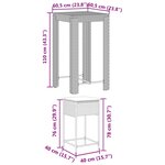 vidaXL Ensemble de bar de jardin 3 Pièces et coussins brun résine tressée