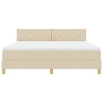 vidaXL Lit à ressorts avec matelas Crème 180 x 200 cm tissu