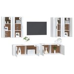 vidaXL Ensemble de meubles TV 6 Pièces Blanc Bois d'ingénierie