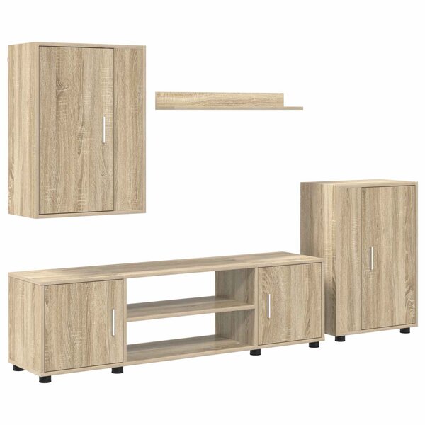vidaXL Ensemble meuble TV 4 Pièces Chêne Sonoma Bois d'ingénierie
