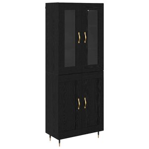 vidaXL Haut Armoire 2 Pièces Chêne noir Bois d'ingénierie