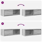 vidaXL Meubles TV 2 Pièces sonoma gris 80x31x25 5 cm bois d'ingénierie