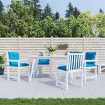 vidaXL Coussins de chaise de jardin à dossier bas lot de 4 bleu