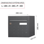 Boîte aux lettres 2 portes  cubysm  gris anthracite ral 7016m