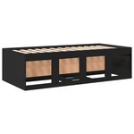 vidaXL Lit de jour avec tiroirs sans matelas noir 90x190 cm