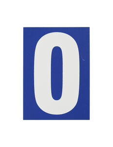 THIRARD - Plaque de signalisation 0  marquage blanc sur fond bleu  panneau PVC adhésif  65x90mm - THIRARD