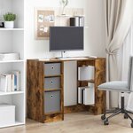 vidaXL Bureau Chêne fumé Bois d'ingénierie 100 x 40 x 75 cm