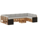vidaXL Ensemble de canapés d'extérieur 11 pc Naturel et gris clair