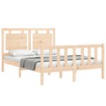 vidaXL Cadre de lit avec tête de lit 140x200 cm bois massif