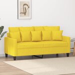 vidaXL Canapé à 2 places Jaune clair 140 cm Tissu