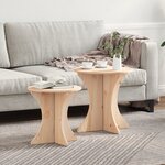 vidaXL Table basse 2 Pièces Naturel 46 x 46 x 47 cm Bois de pin massif