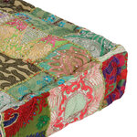 vidaXL Pouf carré en coton fait à la main 50 x 50 x 12 cm Vert