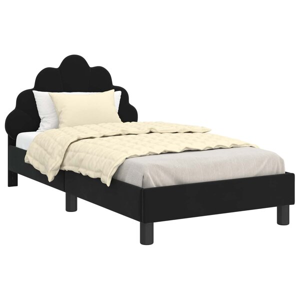 vidaXL Cadre de lit pour enfants avec tête de lit Noir 80 x 160 cm