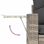 vidaXL Salon de jardin 4 Pièces avec coussins gris clair résine tressée