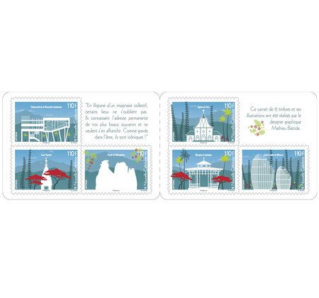 Carnet 6 timbres - Icones de la Nouvelle Calédonie