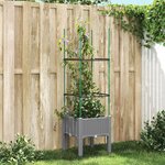 vidaXL Jardinière avec treillis gris clair 40x40x142 5 cm PP