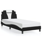 vidaXL Cadre de lit avec LED sans matelas noir et blanc 80x200 cm