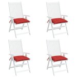 vidaXL Coussins de chaise lot de 4 rouge 50x50x7 cm tissu oxford