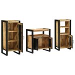 vidaXL Ensemble de mobilier de salle de bain 3 Pièces Bois Recyclé Solide