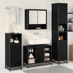 vidaXL Ensemble de mobilier de salle de bain 4 Pièces Chêne noir