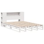 vidaXL Lit bibliothèque sans matelas blanc 135x190 cm bois massif