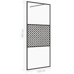 vidaXL Paroi de douche avec verre ESG transparent 115x195 cm Noir