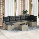 vidaXL Ensemble de canapé de jardin 8 Pièces Gris clair 287 x 122 x 85 cm