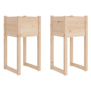 vidaXL Jardinières 2 Pièces 40x40x81 cm Bois massif de pin