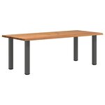 vidaXL Table à manger marron clair bois de chêne massif rectangulaire