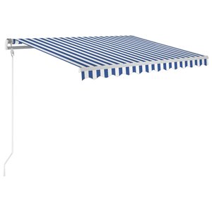 vidaXL Auvent rétractable automatique 300x250 cm Bleu et blanc