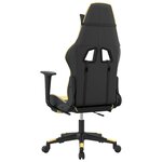 vidaXL Chaise de jeu avec repose-pied Noir et doré Similicuir