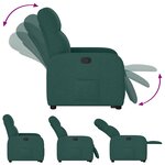 vidaXL Fauteuil inclinable vert foncé tissu