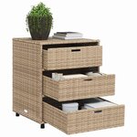 vidaXL Armoire de rangement de jardin beige 55x59x69 cm résine tressée