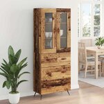 vidaXL Buffet avec étagère 2 Pièces Bois ancien Bois d'ingénierie