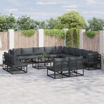 vidaXL Ensemble de canapé de jardin 13 Pièces Noir 353 x 353 x 71 cm