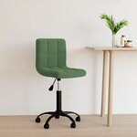 vidaXL Chaise pivotante de bureau Vert foncé Velours