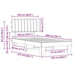 vidaXL Cadre de lit avec tête de lit rembourrée Taupe 100 x 200 cm