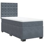 vidaXL Sommier à lattes de lit et matelas Gris foncé 90x190 cm Velours